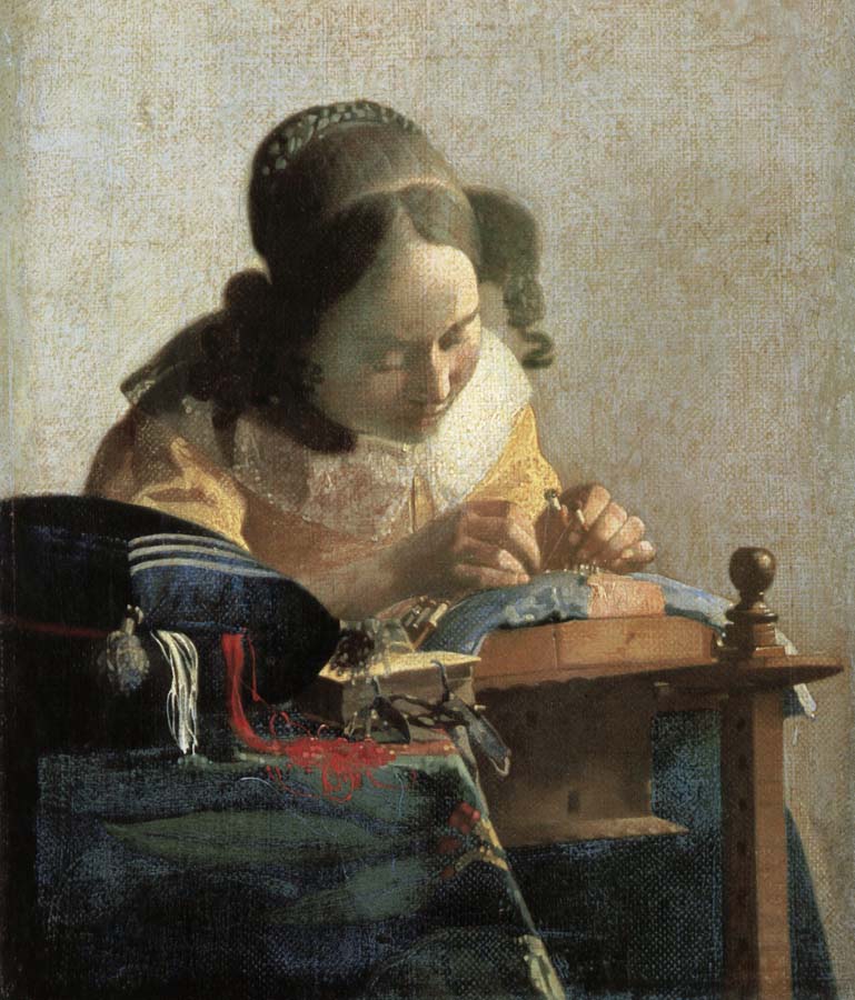 Johannes Vermeer Lace embroidery woman